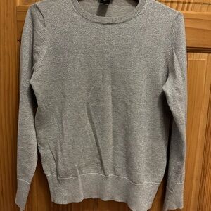 Women's Ann Taylor Glittery Silver Sweater Size Large